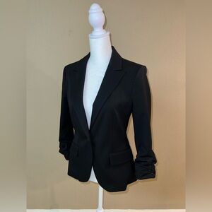 Express Blazer Ruched Sleeves Black